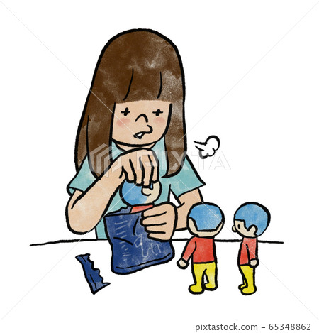 女孩對相同的額外玩具感到失望 65348862