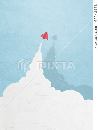 紙模型-天空-雲-紙飛機 65348938