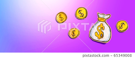 Money bag drawing Money bag drawing 65349008