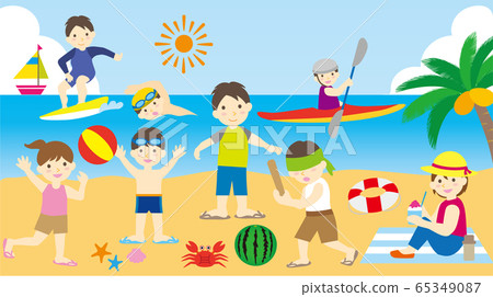 Seascape and people 65349087