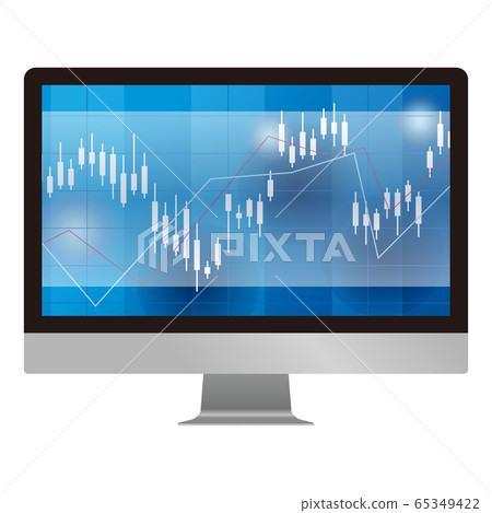 台式電腦屏幕上的金融市場圖表圖像插圖 台式電腦屏幕上的金融市場圖表圖像插圖 65349422