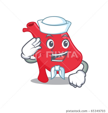 Sailor cartoon character of heart with white hat Sailor cartoon character of heart with white hat 65349703