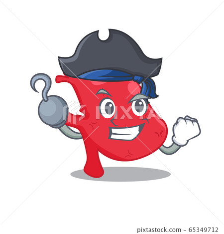 Heart cartoon design style as a Pirate with hook hand and a hat 65349712