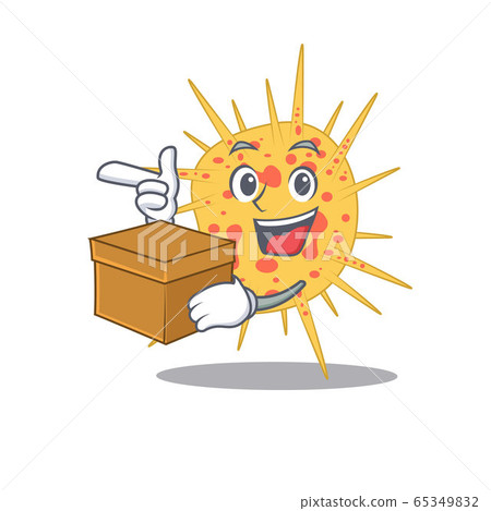 An picture of mycobacterium kansasii cartoon design concept holding a box An picture of mycobacterium kansasii cartoon design concept holding a box 65349832
