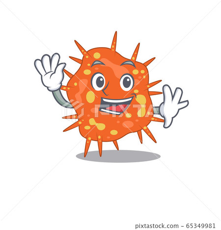 A charismatic burkholderia mallei mascot design style smiling and waving hand A charismatic burkholderia mallei mascot design style smiling and waving hand 65349981