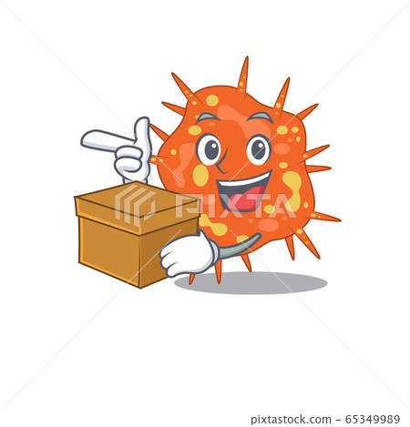 An picture of burkholderia mallei cartoon design concept holding a box An picture of burkholderia mallei cartoon design concept holding a box 65349989