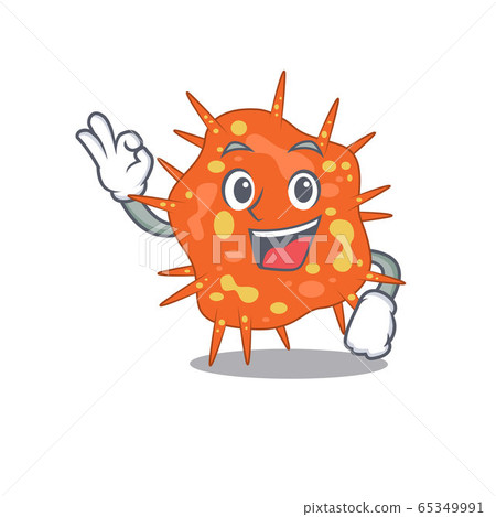 Burkholderia mallei mascot design style with an Okay gesture finger Burkholderia mallei mascot design style with an Okay gesture finger 65349991