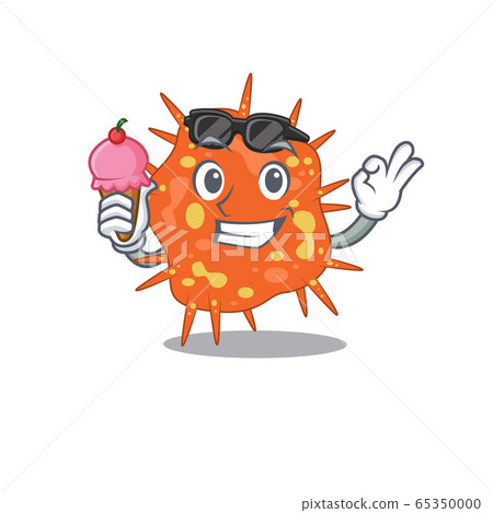 Cartoon design concept of burkholderia mallei having an ice cream Cartoon design concept of burkholderia mallei having an ice cream 65350000
