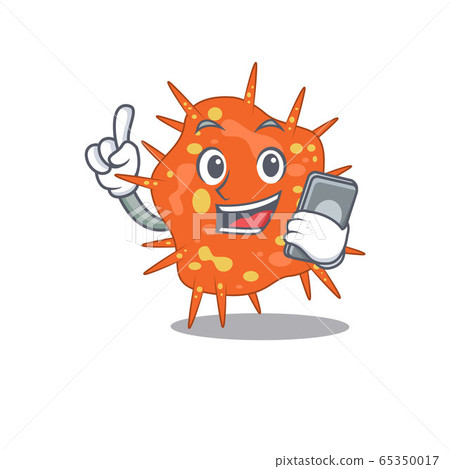 Burkholderia mallei cartoon character speaking on phone Burkholderia mallei cartoon character speaking on phone 65350017