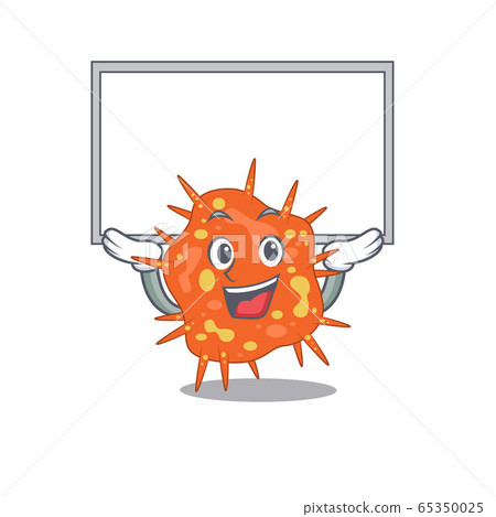 Mascot design of burkholderia mallei lift up a board Mascot design of burkholderia mallei lift up a board 65350025