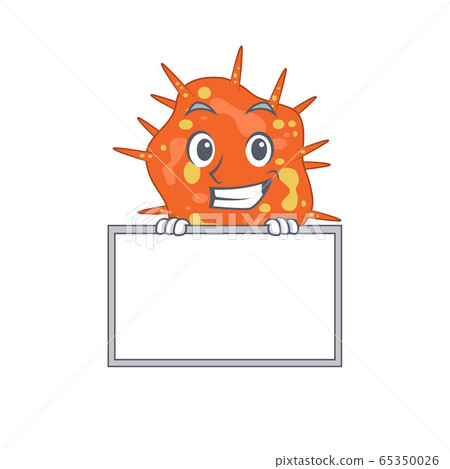 Smiling burkholderia mallei cartoon design style has a board Smiling burkholderia mallei cartoon design style has a board 65350026