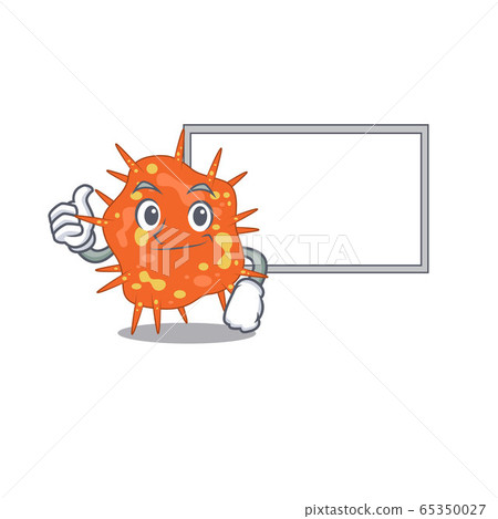 Humorous burkholderia mallei cartoon design Thumbs up bring a white board Humorous burkholderia mallei cartoon design Thumbs up bring a white board 65350027