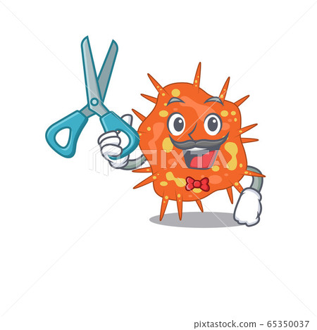 Sporty burkholderia mallei cartoon character design with barber 65350037