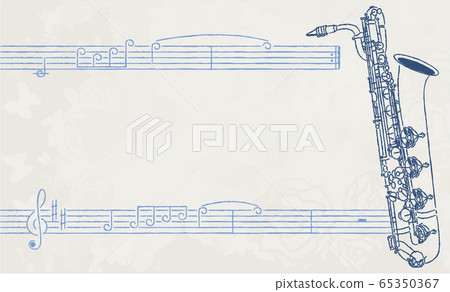 名稱標籤模板單一藍色2 [Baritone sax] 65350367