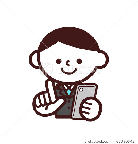 智能手機西裝上身男 65350542
