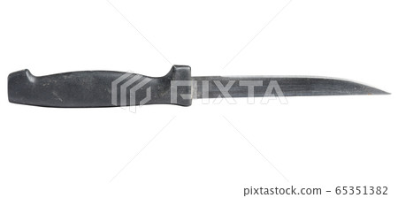 An old kitchen knife on a isolated white 65351382
