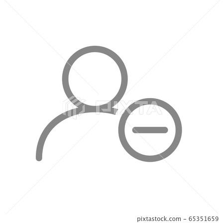 User profile with minus line icon. Rejected customer, unfollow symbol 65351659