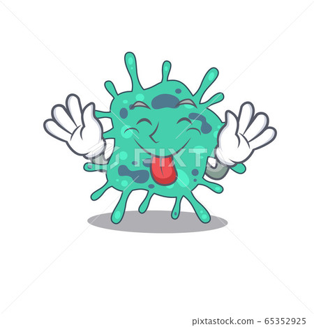 An amusing face shigella boydii cartoon design with tongue out 65352925