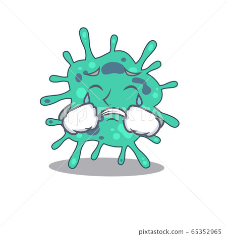 Cartoon character design of shigella boydii with a crying face 65352965