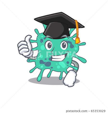 Happy face of shigella boydii in black graduation hat for the ceremony Happy face of shigella boydii in black graduation hat for the ceremony 65353029