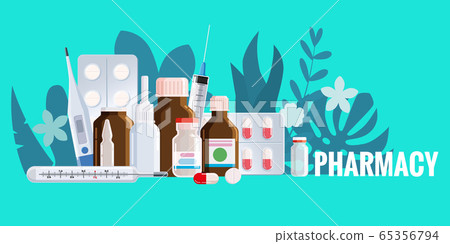 Pharmacy template frame with blister, spray,... - Stock Illustration  [65356794] - PIXTA