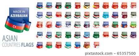 National flags of Asian countries. Vector illustrations National flags of Asian countries. Vector illustrations 65357500