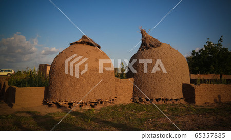 Panoramic view to Bkonni village of Hausa people, Panoramic view to Bkonni village of Hausa people, 65357885