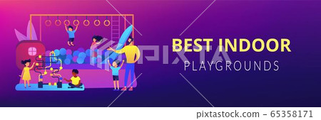 Playroom for kids concept banner header 65358171