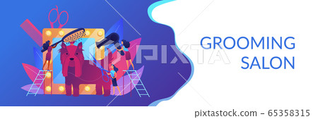 Grooming salon concept banner header 65358315