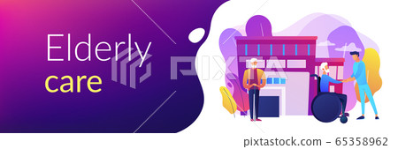 Elderly care concept banner header. Elderly care concept banner header. 65358962