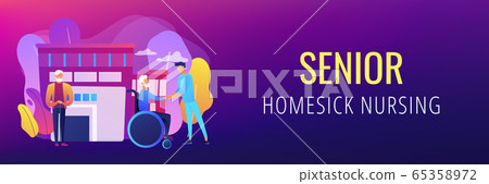 Elderly care concept banner header. Elderly care concept banner header. 65358972