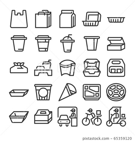 Takeout icon set 65359120