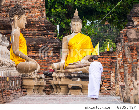 Thailand Ayutthaya Ruins Wat Yai Chai Mongkol 65359487