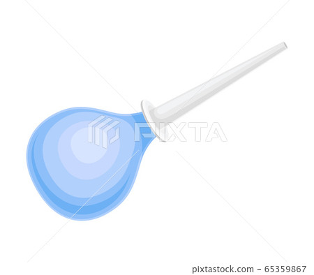 Blue Rubber Syringe for Cleaning Body Vector Illustration 65359867