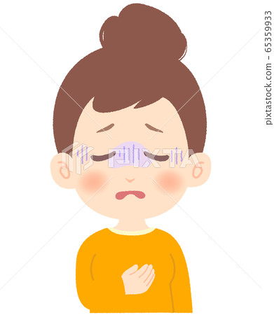 A woman who looks painful and painful 65359933