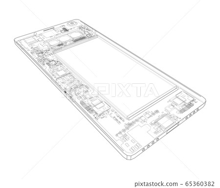 Smartphone concept outline. Vector 65360382