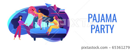 Pajama party concept banner header. 65361279