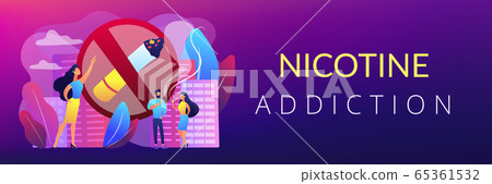 Smoking cigarettes concept banner header. Smoking cigarettes concept banner header. 65361532