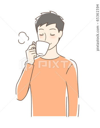 Man drinking coffee in McCup Man drinking coffee in McCup 65361594