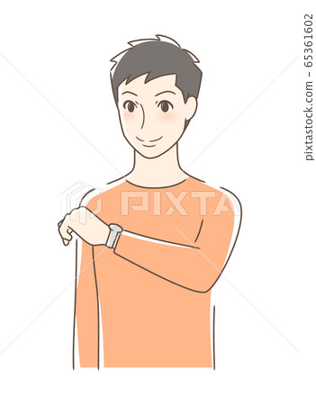 男人看著手錶 65361602