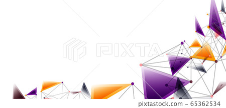 Line points connections, triangular technology design. Abstract geometric background Line points connections, triangular technology design. Abstract geometric background 65362534
