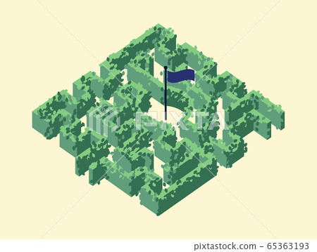 Isometric maze / labyrinth made by plant Isometric maze / labyrinth made by plant 65363193