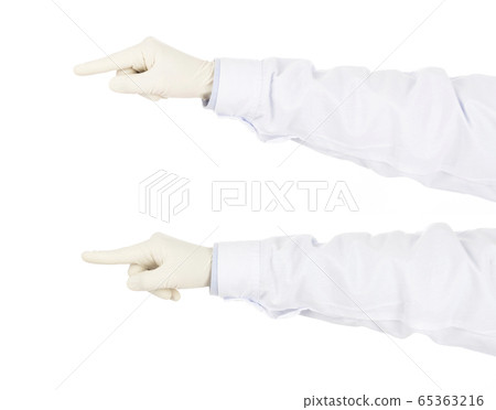 doctor hand pointing to something in white backgruoud doctor hand pointing to something in white backgruoud 65363216