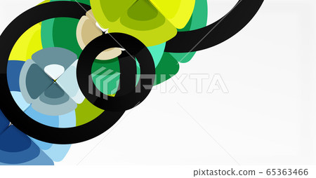 Abstract background, trendy color circles geometrical composition. Vector Illustration For Wallpaper, Banner, Background, Card, Book Illustration, landing page 65363466