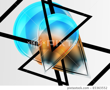 Abstract background - glossy glass bubbles, abstract sphere shapes. Vector Illustration For Wallpaper, Banner, Background, Card, Book Illustration, landing page 65363552