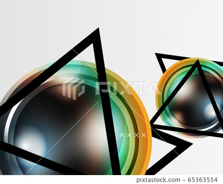 Abstract background - glossy glass bubbles, abstract sphere shapes. Vector Illustration For Wallpaper, Banner, Background, Card, Book Illustration, landing page 65363554