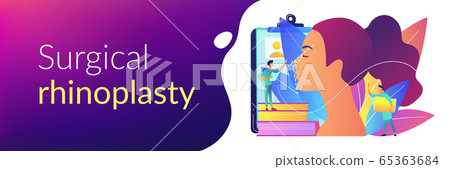Rhinoplasty concept banner header. Rhinoplasty concept banner header. 65363684