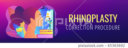 Rhinoplasty concept banner header. Rhinoplasty concept banner header. 65363692