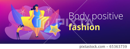 Plus size models concept banner header. 65363739