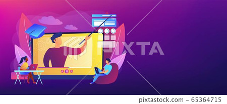 Online workshop concept banner header - Stock Illustration [65364715 ...